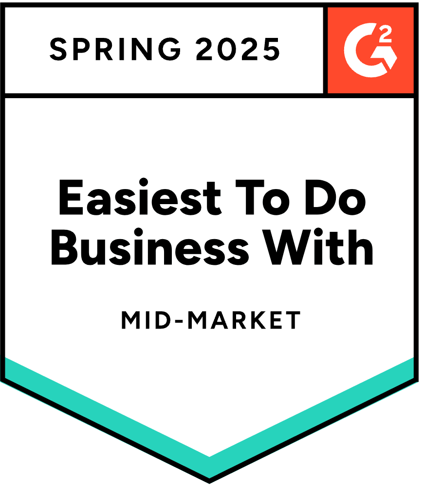 Badge for easiest to do business with in mid-market