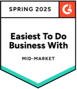 Badge for easiest to do business with in mid-market