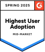 Badge for highest user adoption in mid-market