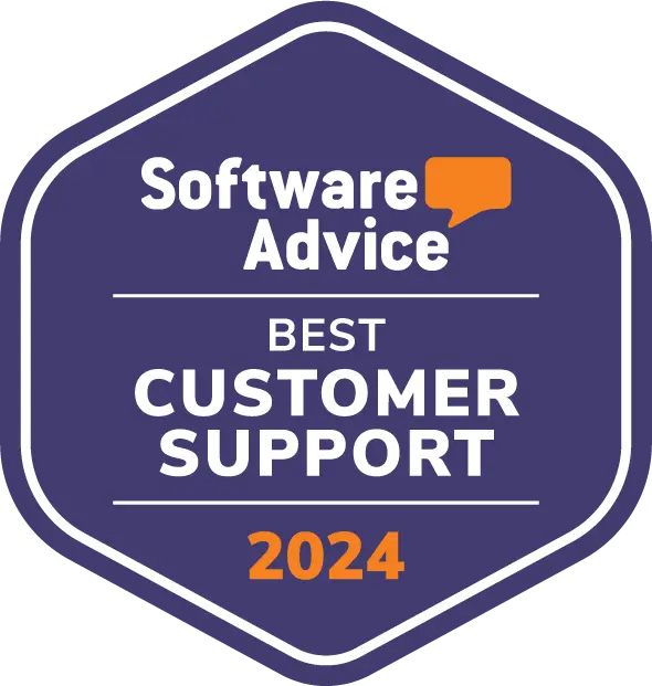 Software Advice badge for most easy to use software of 2024